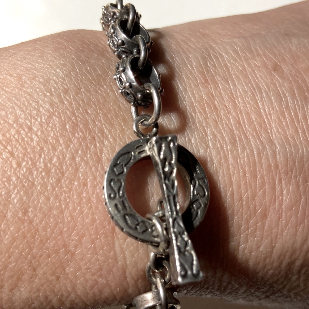 925 Silver Chunky Statement Link Chain Bracelet T… - image 7